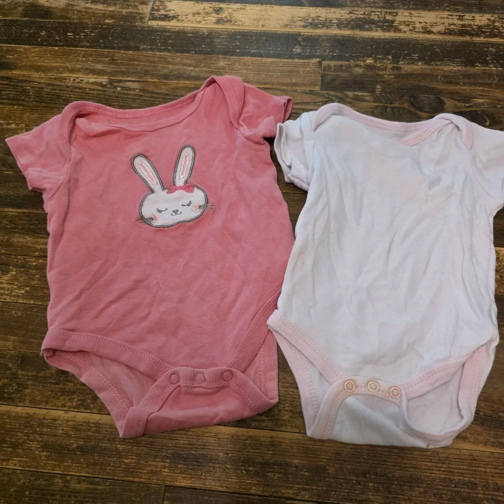 Baby Girl 3-6 Mo Bodysuit 10 pc Lot Pajamas Pastels One Piece Bundle Newborn